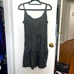 Animal print sleeveless dress short mini